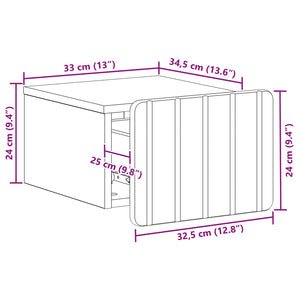 Τοίχου Κρεμαστό Κομοδίνο 2 pcs Μαύρο 33 x 34,5 x 24 εκ. - Pakobazaar