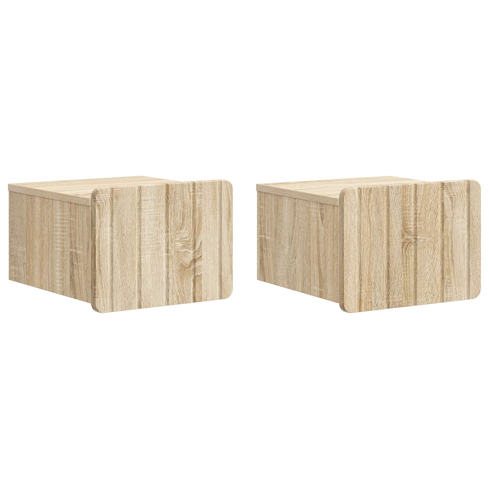 Τοίχου Κρεμαστό Κομοδίνο 2 pcs Sonoma Δρυς 33 x 34,5 x 24 εκ. - Pakobazaar