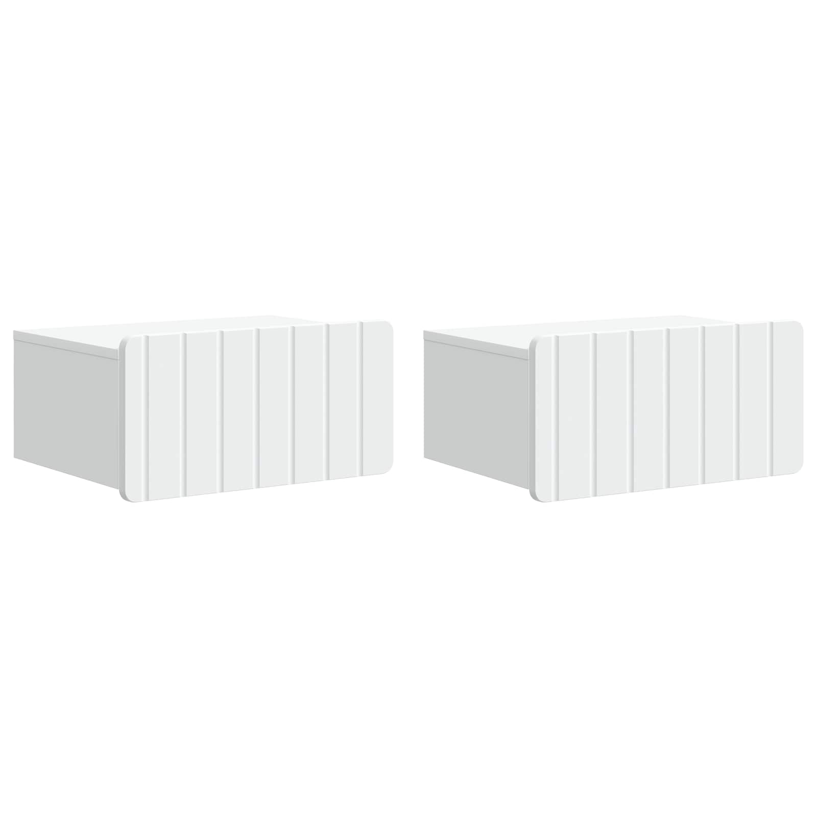 Τοίχου Κρεμαστό Κομοδίνο 2 pcs Λευκό 49 x 34,5 x 24 εκ. - Pakobazaar
