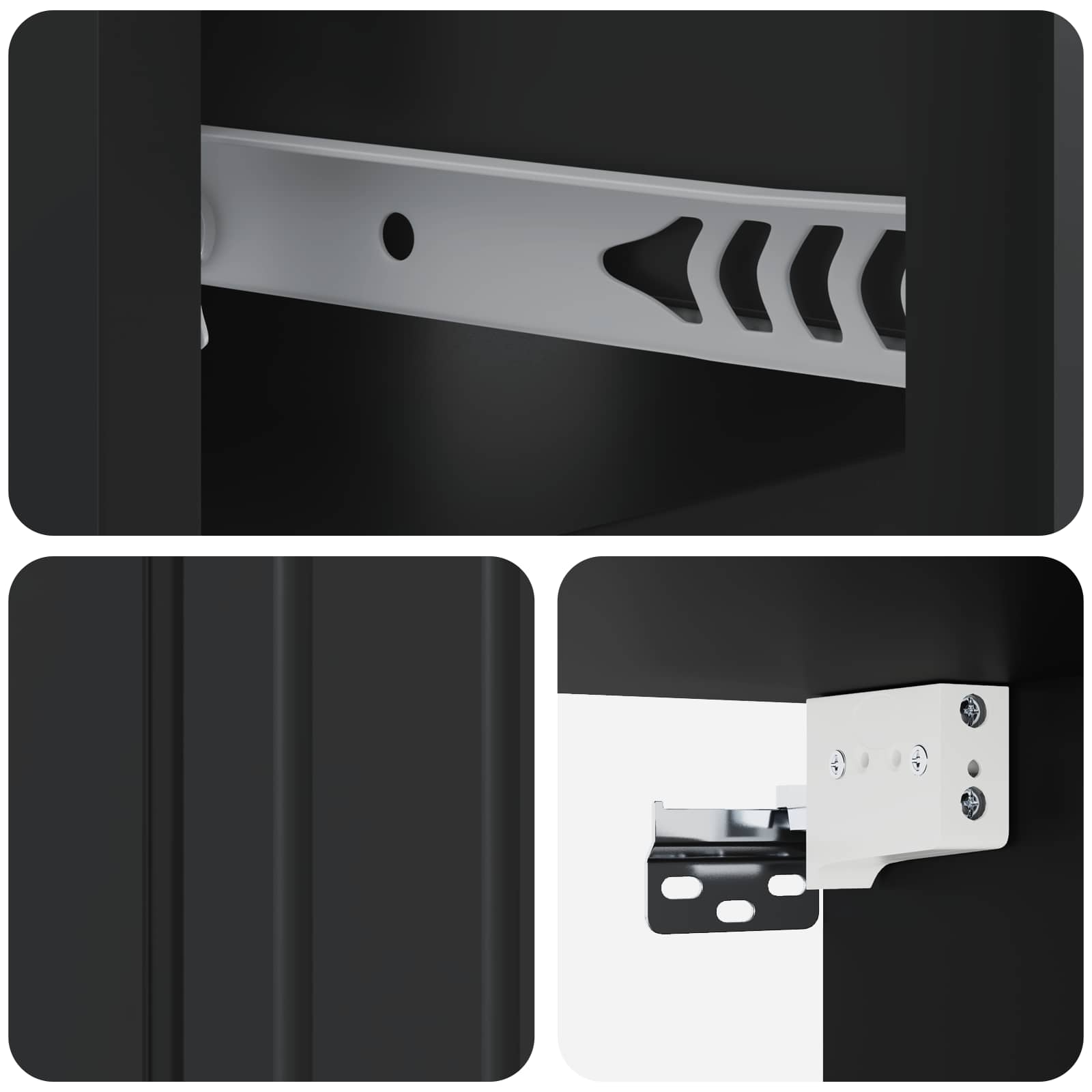 Τοίχου Κρεμαστό Κομοδίνο 2 pcs Μαύρο 49 x 34,5 x 24 εκ. - Pakobazaar