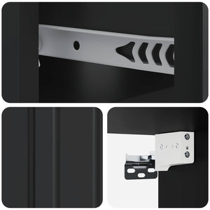 Τοίχου Κρεμαστό Κομοδίνο 2 pcs Μαύρο 49 x 34,5 x 24 εκ. - Pakobazaar