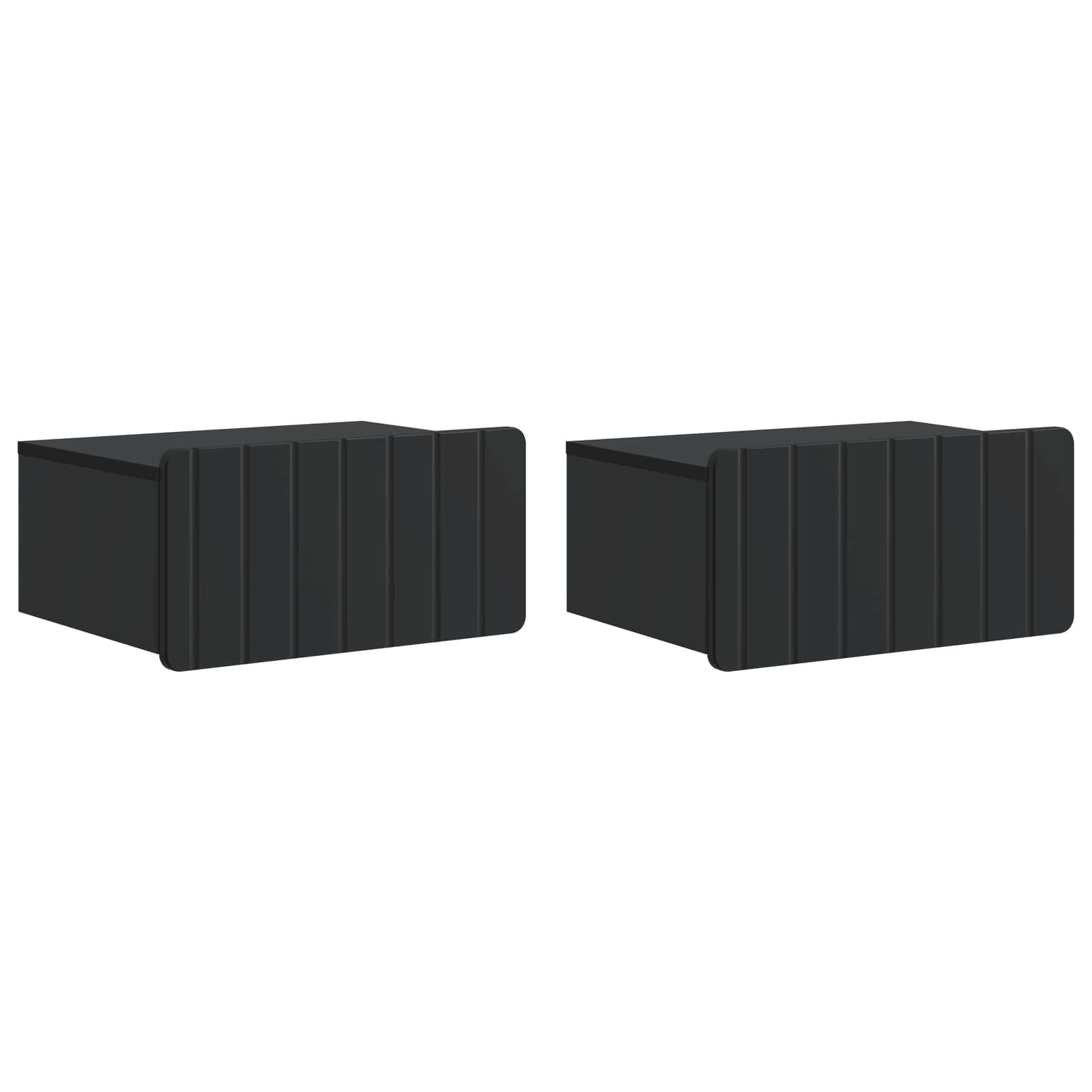 Τοίχου Κρεμαστό Κομοδίνο 2 pcs Μαύρο 49 x 34,5 x 24 εκ. - Pakobazaar