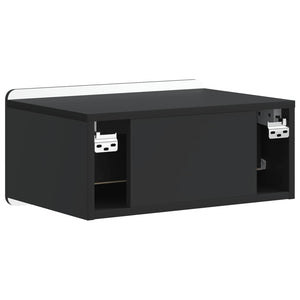 Τοίχου Κρεμαστό Κομοδίνο 2 pcs Μαύρο 49 x 34,5 x 24 εκ. - Pakobazaar