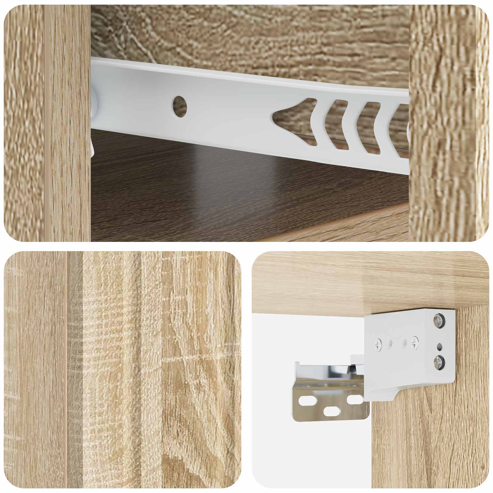 Τοίχου Κρεμαστό Κομοδίνο 2 pcs Sonoma Δρυς 49 x 34,5 x 24 εκ. - Pakobazaar
