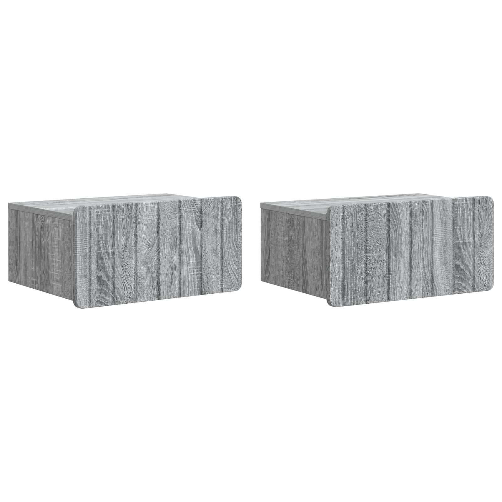 Τοίχου Κρεμαστό Κομοδίνο 2 pcs Γκρι Sonoma 49 x 34,5 x 24 εκ. - Pakobazaar