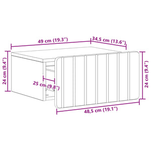 Τοίχου Κρεμαστό Κομοδίνο Artisan Δρυς 49 x 34,5 x 24 εκ. - Pakobazaar