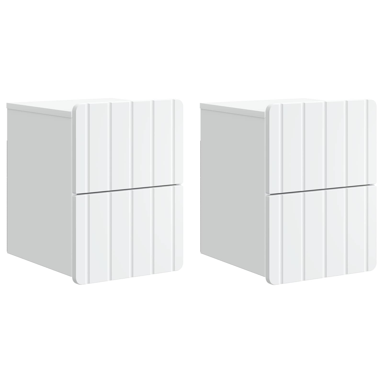 Τοίχου Κρεμαστό Κομοδίνο 2 pcs Λευκό 33 x 34,5 x 43 εκ. - Pakobazaar