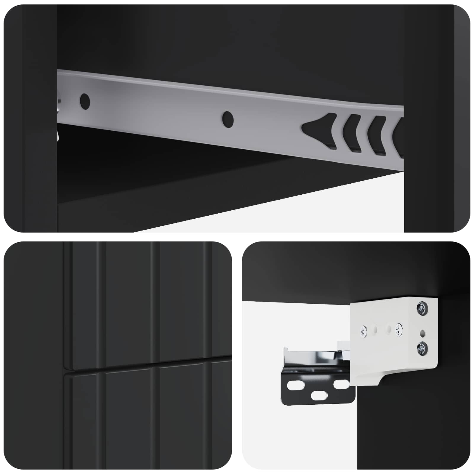 Τοίχου Κρεμαστό Κομοδίνο 2 pcs Μαύρο 33 x 34,5 x 43 εκ. - Pakobazaar