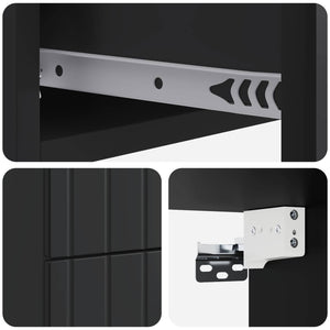 Τοίχου Κρεμαστό Κομοδίνο 2 pcs Μαύρο 33 x 34,5 x 43 εκ. - Pakobazaar