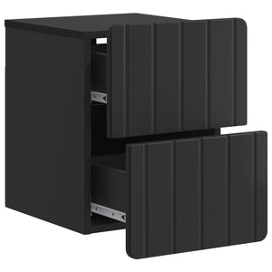Τοίχου Κρεμαστό Κομοδίνο 2 pcs Μαύρο 33 x 34,5 x 43 εκ. - Pakobazaar