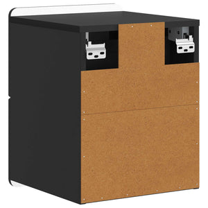 Τοίχου Κρεμαστό Κομοδίνο 2 pcs Μαύρο 33 x 34,5 x 43 εκ. - Pakobazaar
