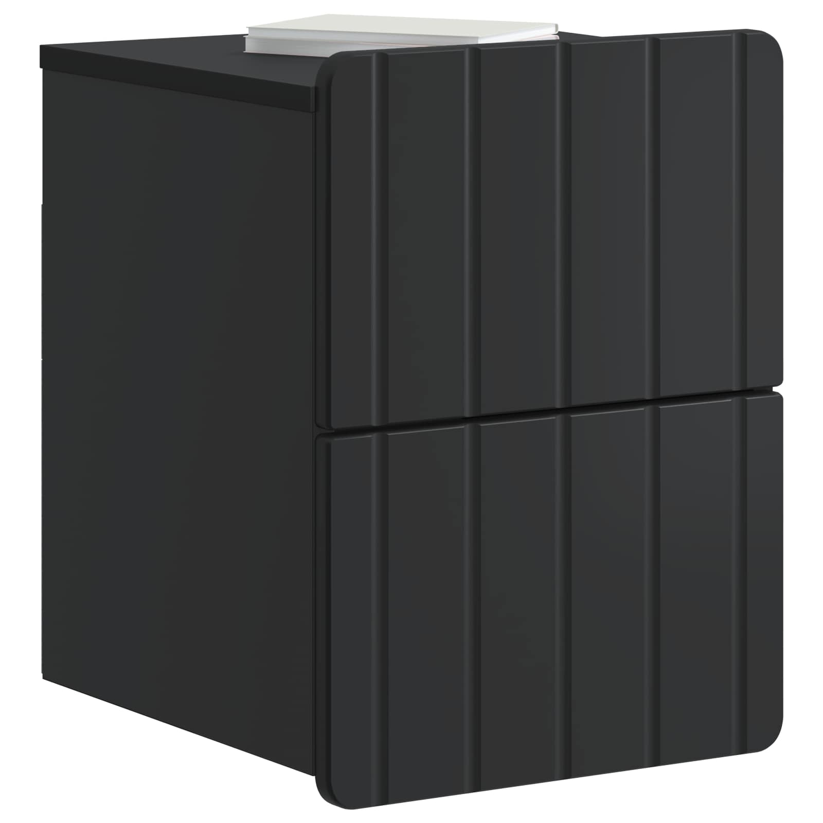 Τοίχου Κρεμαστό Κομοδίνο 2 pcs Μαύρο 33 x 34,5 x 43 εκ. - Pakobazaar