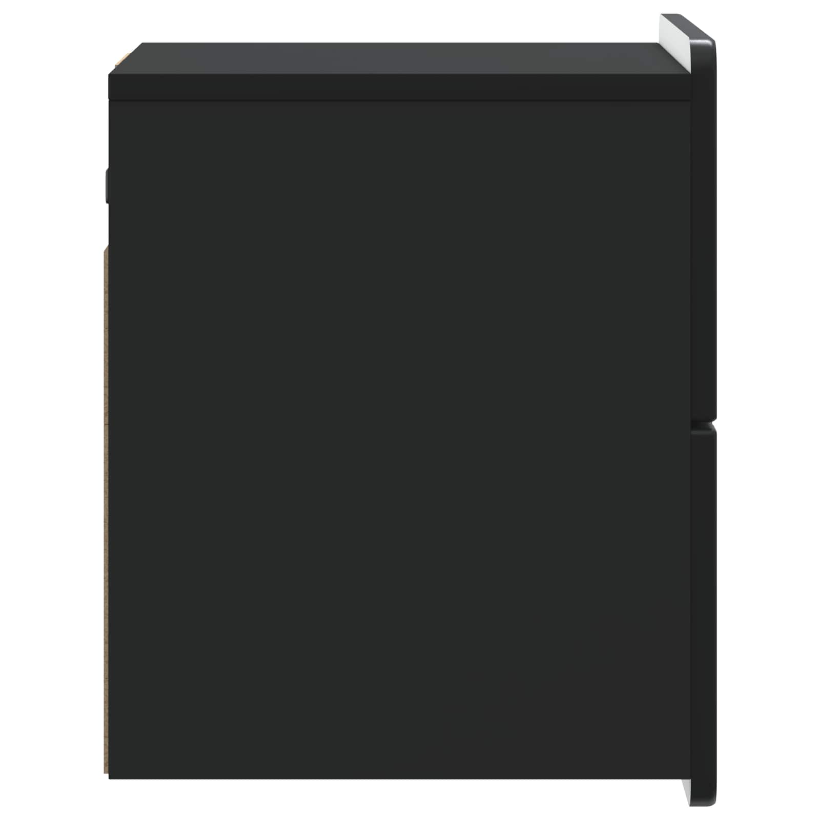 Τοίχου Κρεμαστό Κομοδίνο 2 pcs Μαύρο 33 x 34,5 x 43 εκ. - Pakobazaar
