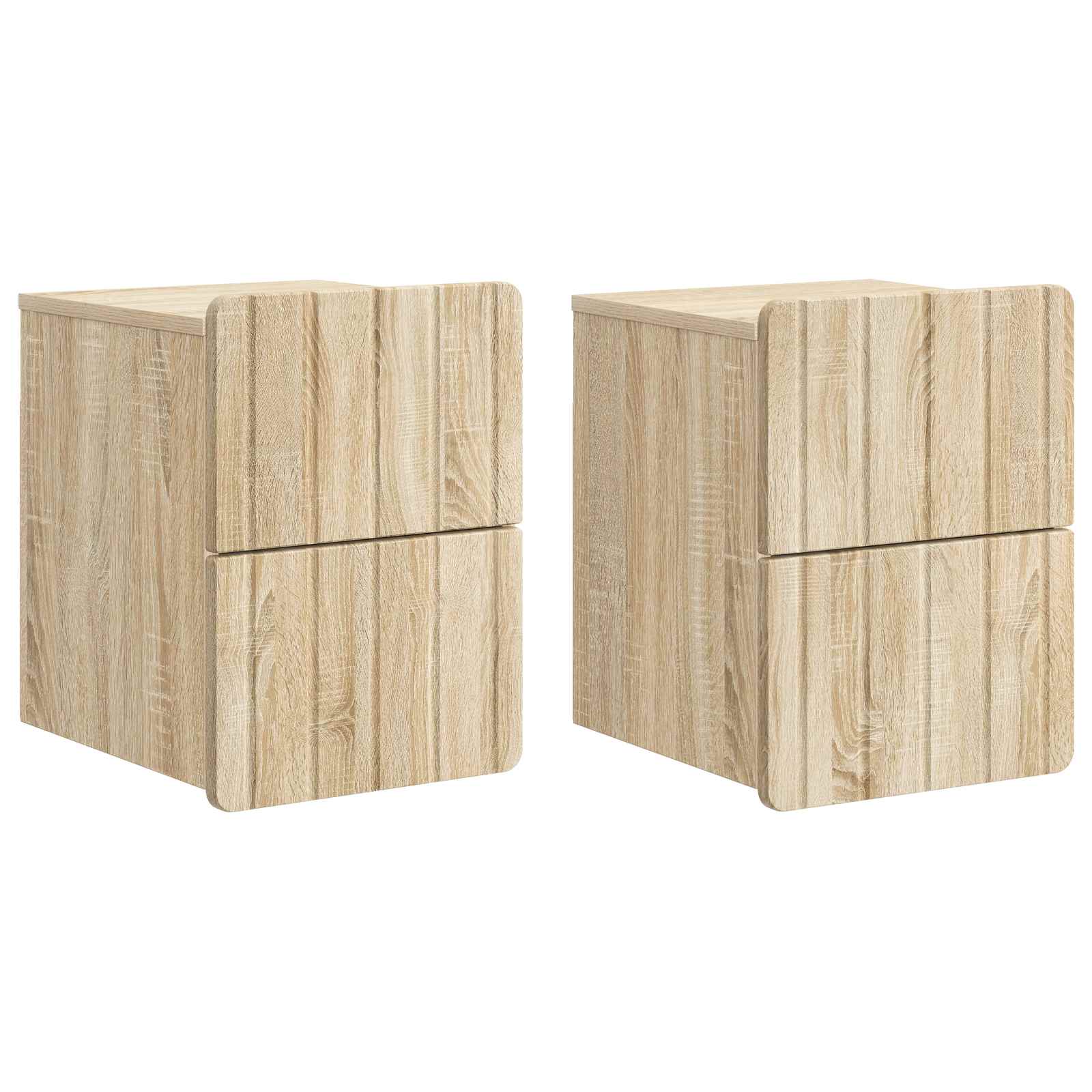 Τοίχου Κρεμαστό Κομοδίνο 2 pcs Sonoma Δρυς 33 x 34,5 x 43 εκ. - Pakobazaar