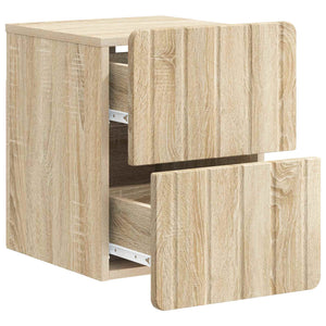 Τοίχου Κρεμαστό Κομοδίνο 2 pcs Sonoma Δρυς 33 x 34,5 x 43 εκ. - Pakobazaar