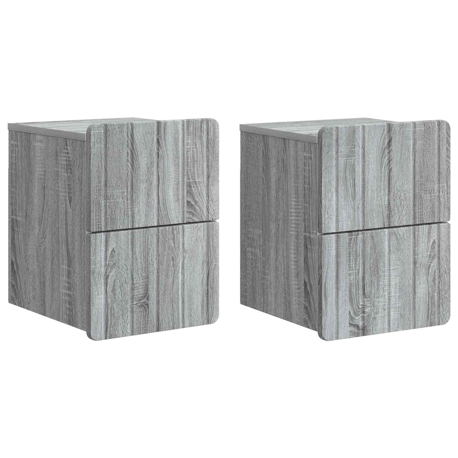 Τοίχου Κρεμαστό Κομοδίνο 2 pcs Γκρι Sonoma 33 x 34,5 x 43 εκ. - Pakobazaar