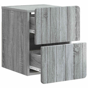Τοίχου Κρεμαστό Κομοδίνο 2 pcs Γκρι Sonoma 33 x 34,5 x 43 εκ. - Pakobazaar