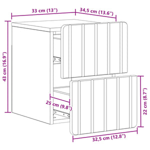 Τοίχου Κρεμαστό Κομοδίνο 2 pcs Artisan Δρυς 33 x 34,5 x 43 εκ. - Pakobazaar