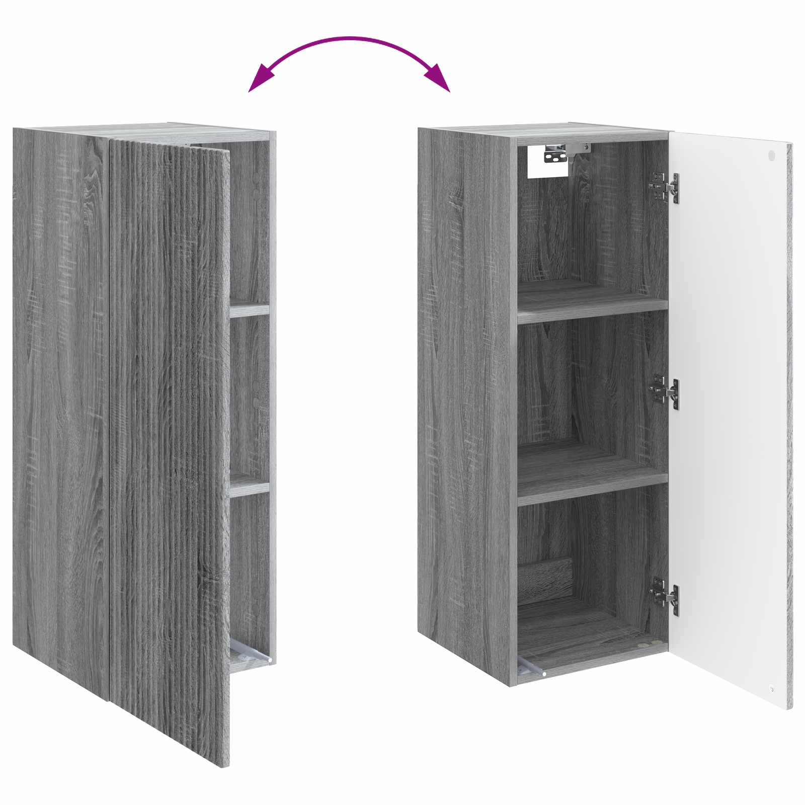 Τοίχου Ντουλάπα Γκρι Sonoma 33 x 34,5 x 90 εκ - Pakobazaar