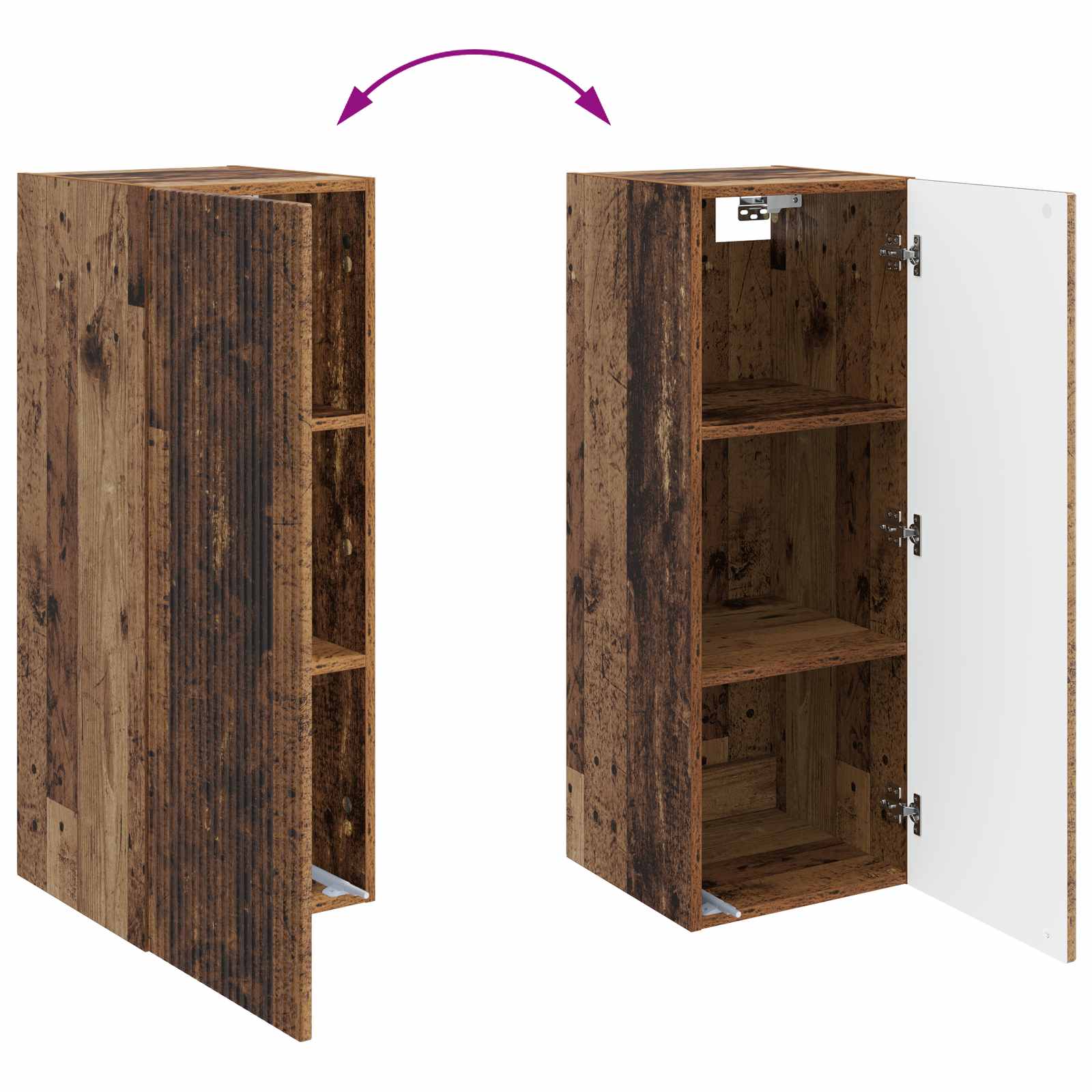 Τοίχου Ντουλάπα Παλαιωμένο ξύλο 33 x 34,5 x 90 εκ - Pakobazaar