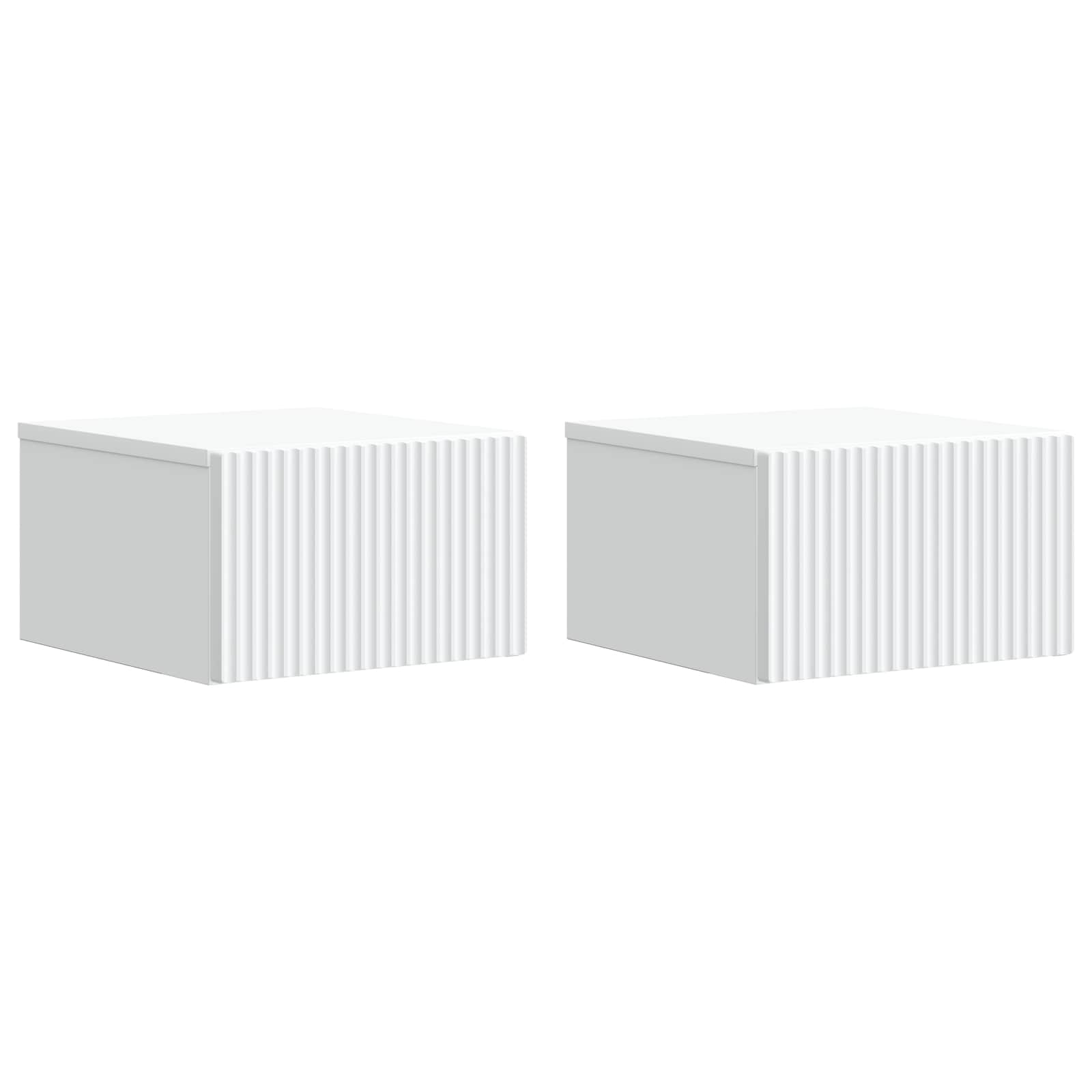 Τοίχου Κρεμαστό Κομοδίνο 2 pcs Λευκό 33 x 34,5 x 20 εκ - Pakobazaar