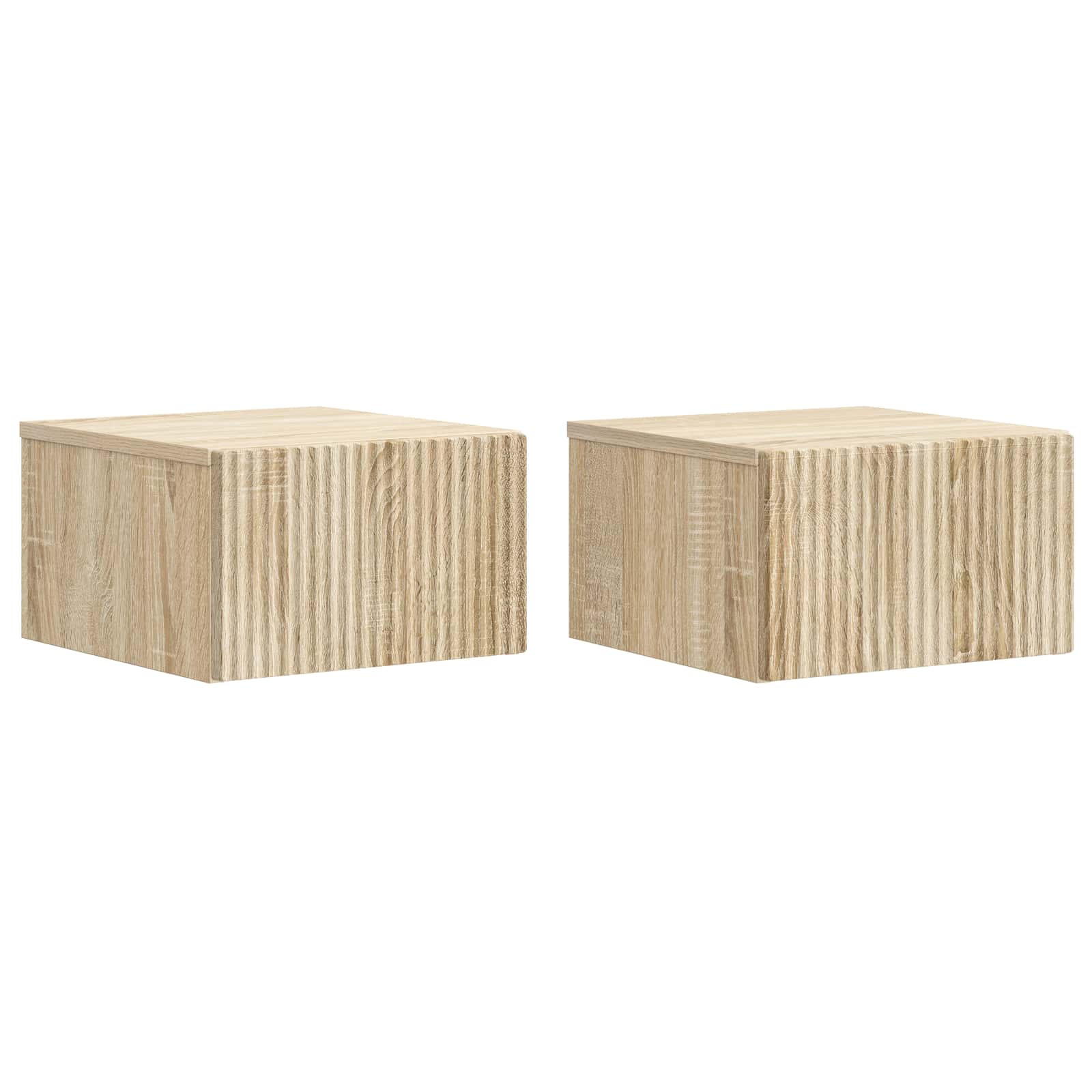 Τοίχου Κρεμαστό Κομοδίνο 2 pcs Sonoma Δρυς 33 x 34,5 x 20 εκ - Pakobazaar
