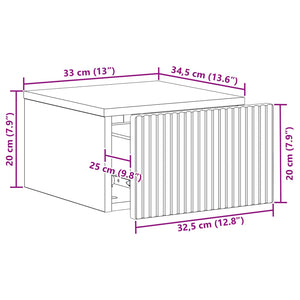 Τοίχου Κρεμαστό Κομοδίνο 2 pcs Sonoma Δρυς 33 x 34,5 x 20 εκ - Pakobazaar