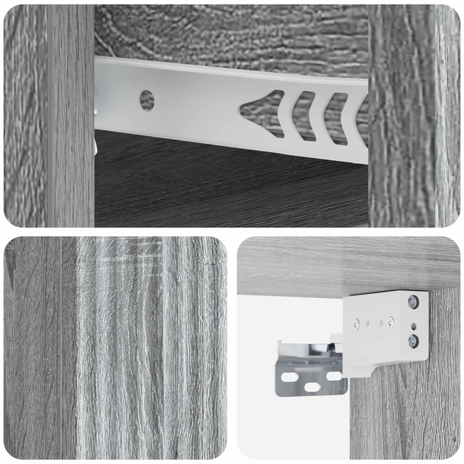Τοίχου Κρεμαστό Κομοδίνο Γκρι Sonoma 33 x 34,5 x 20 εκ - Pakobazaar