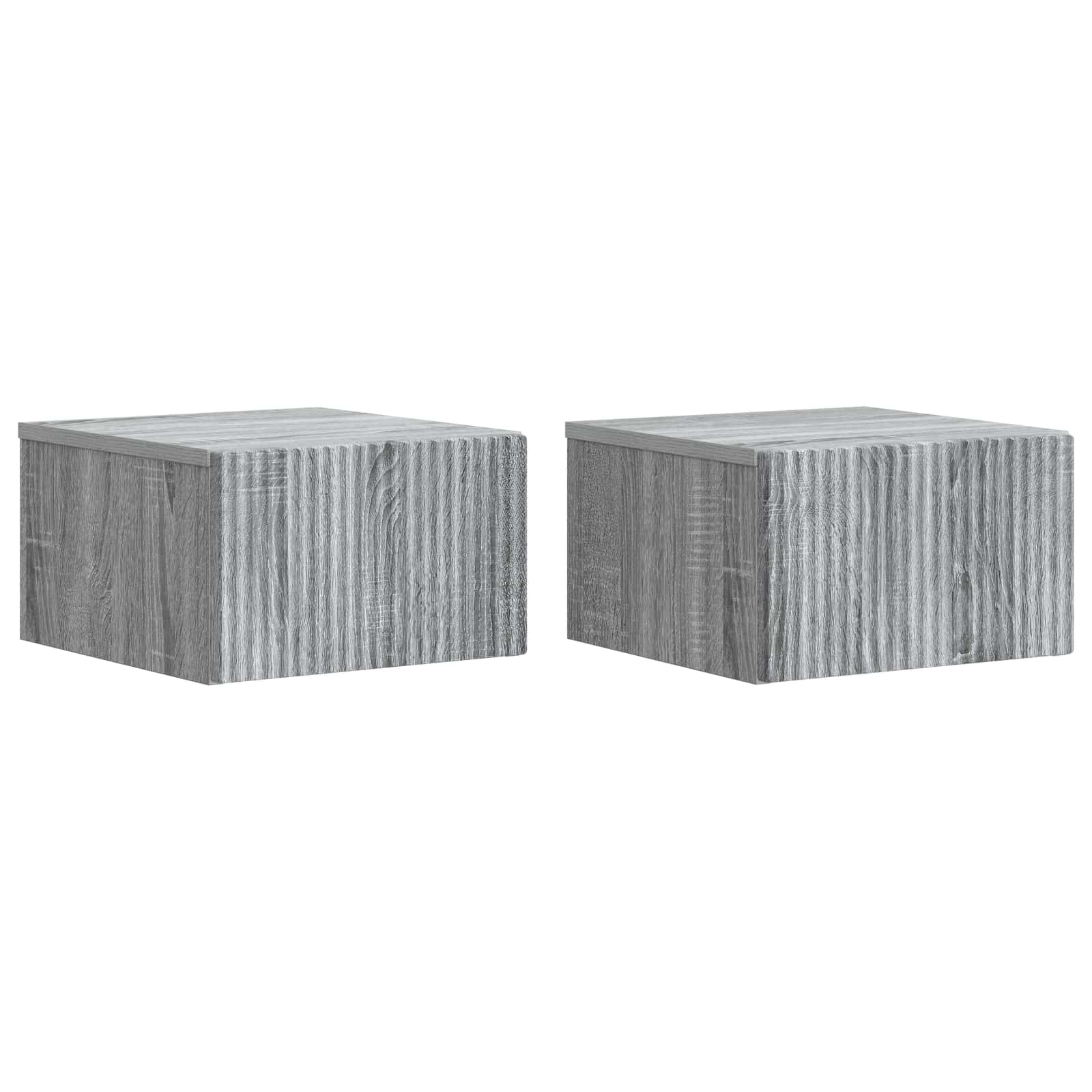 Τοίχου Κρεμαστό Κομοδίνο 2 pcs Γκρι Sonoma 33 x 34,5 x 20 εκ - Pakobazaar