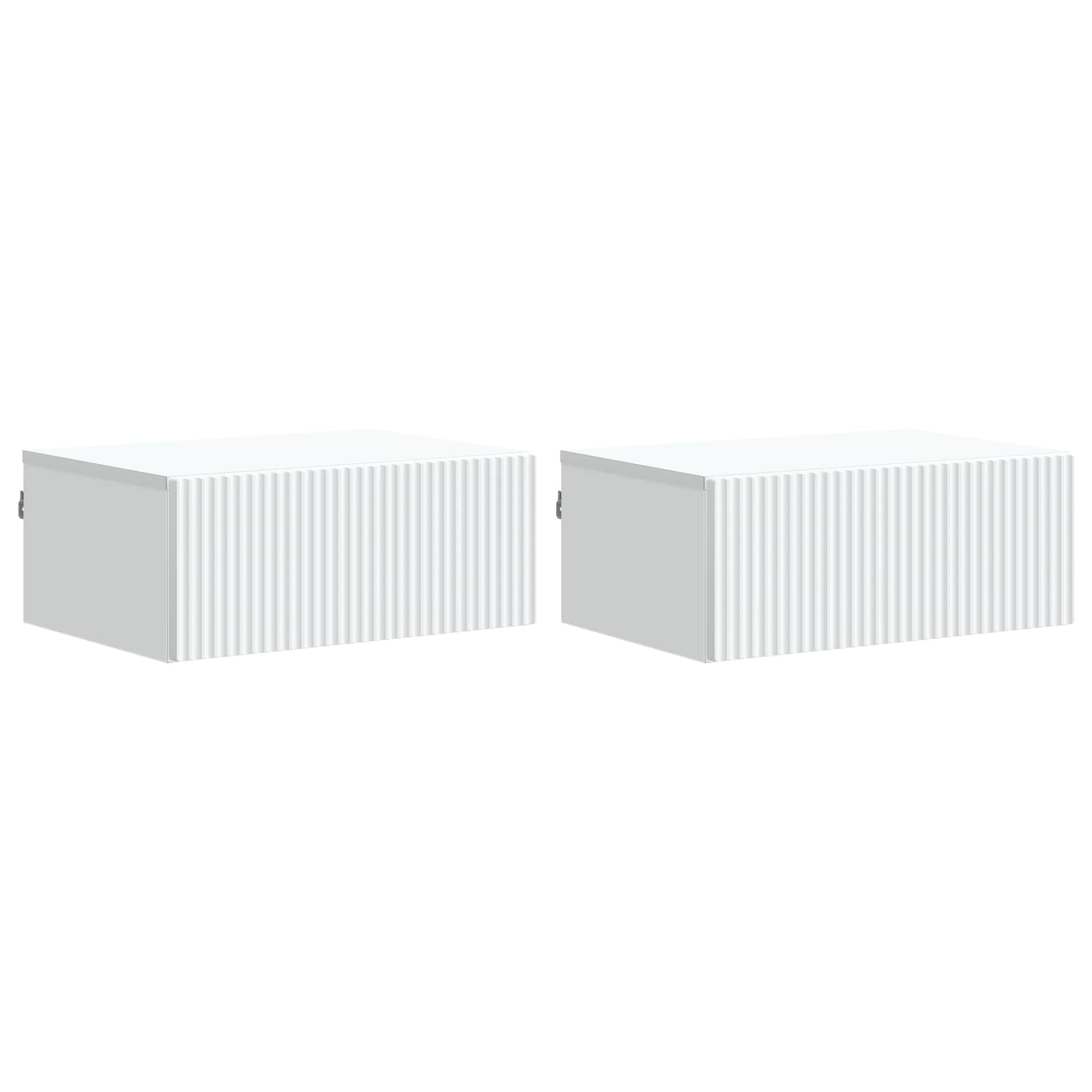 Τοίχου Κρεμαστό Κομοδίνο 2 pcs Λευκό 49 x 34,5 x 20 εκ. - Pakobazaar