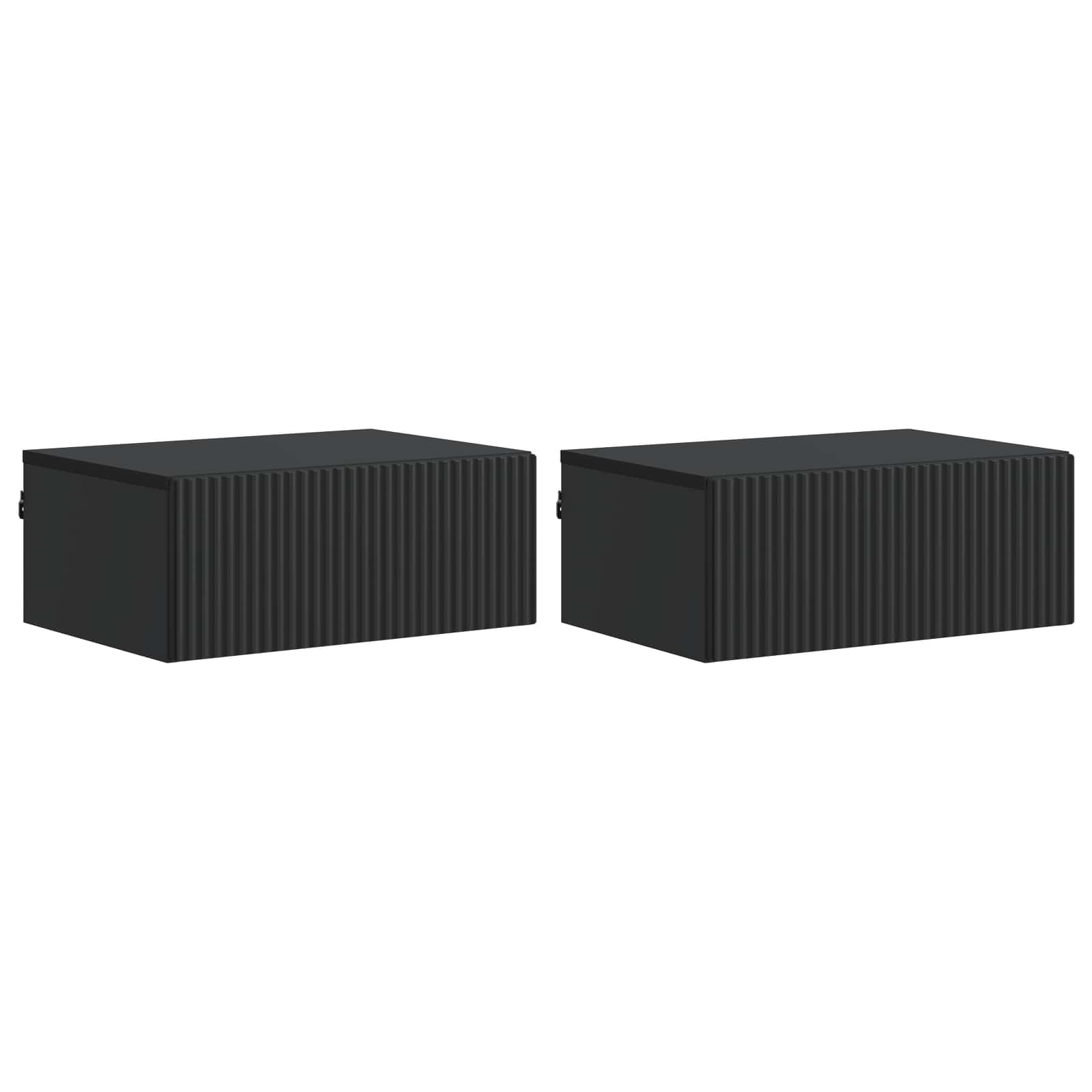 Τοίχου Κρεμαστό Κομοδίνο 2 pcs Μαύρο 49 x 34,5 x 20 εκ. - Pakobazaar