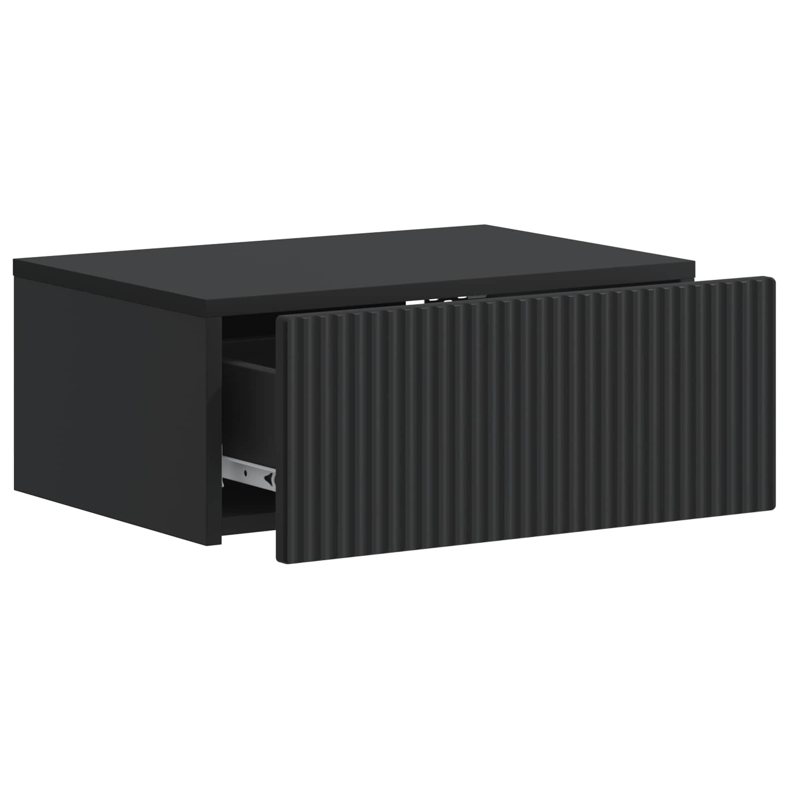 Τοίχου Κρεμαστό Κομοδίνο 2 pcs Μαύρο 49 x 34,5 x 20 εκ. - Pakobazaar