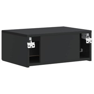 Τοίχου Κρεμαστό Κομοδίνο 2 pcs Μαύρο 49 x 34,5 x 20 εκ. - Pakobazaar