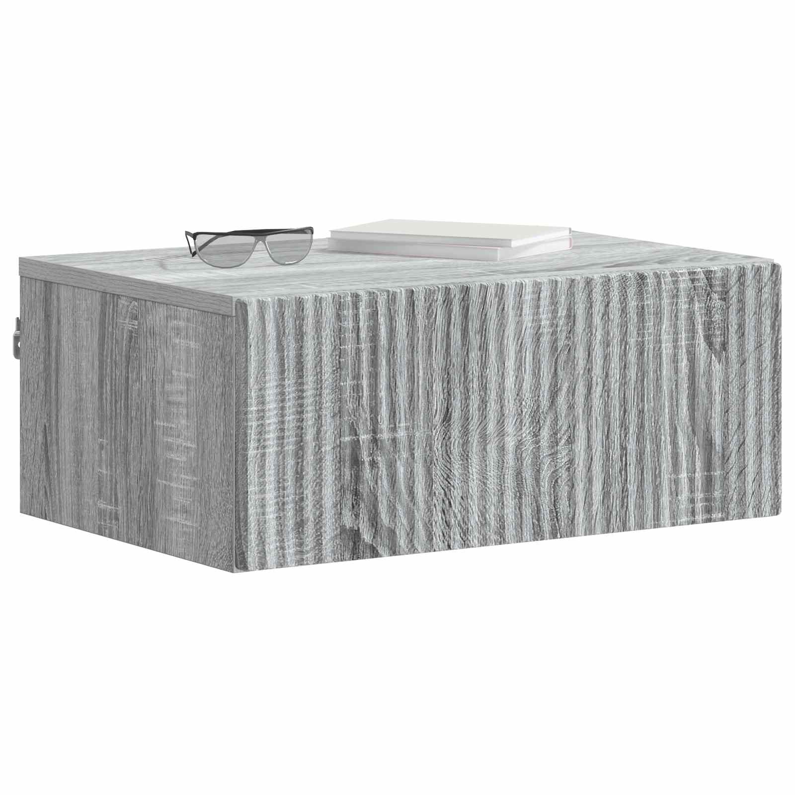 Τοίχου Κρεμαστό Κομοδίνο Γκρι Sonoma 49 x 34,5 x 20 εκ. - Pakobazaar