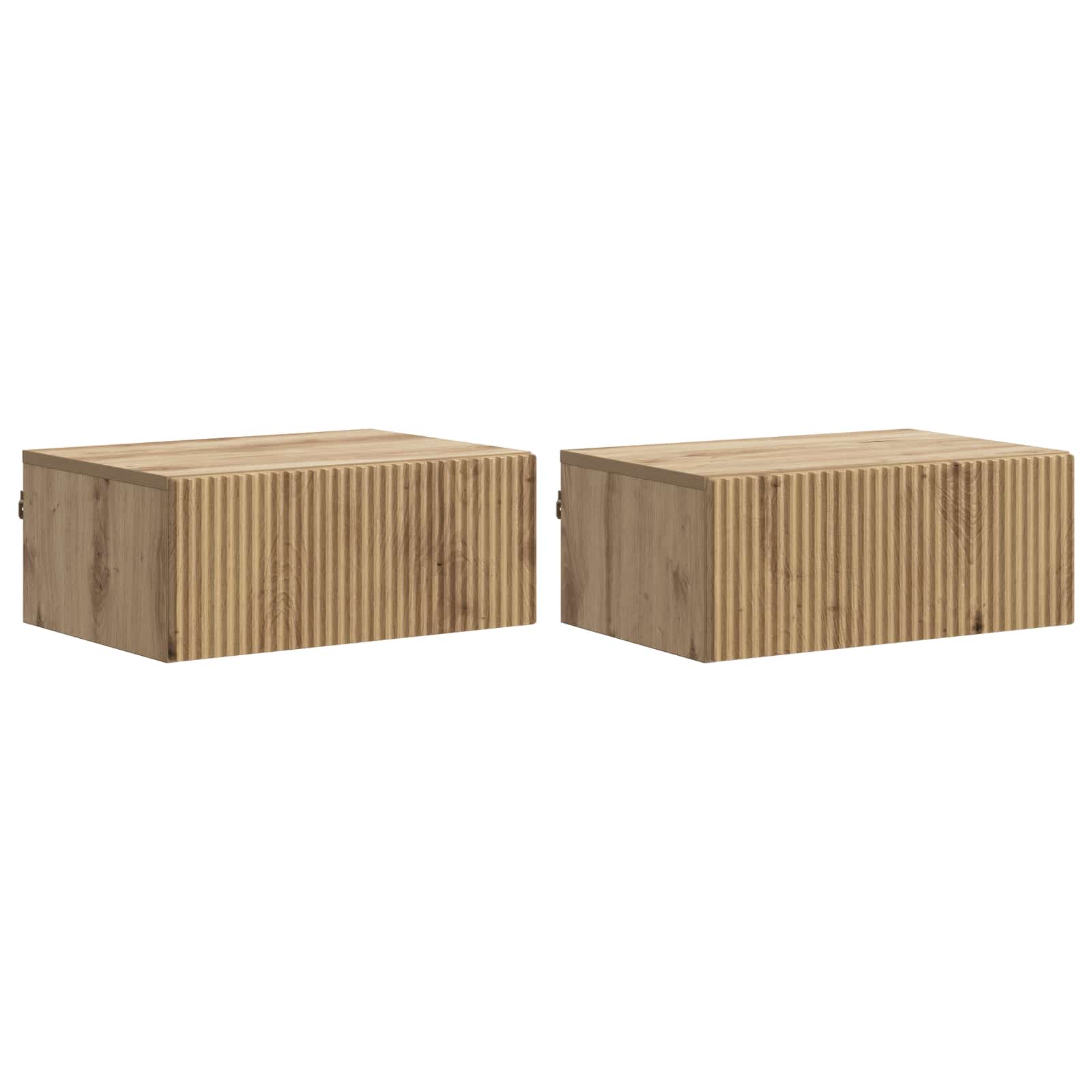 Τοίχου Κρεμαστό Κομοδίνο 2 pcs Artisan Δρυς 49 x 34,5 x 20 εκ. - Pakobazaar