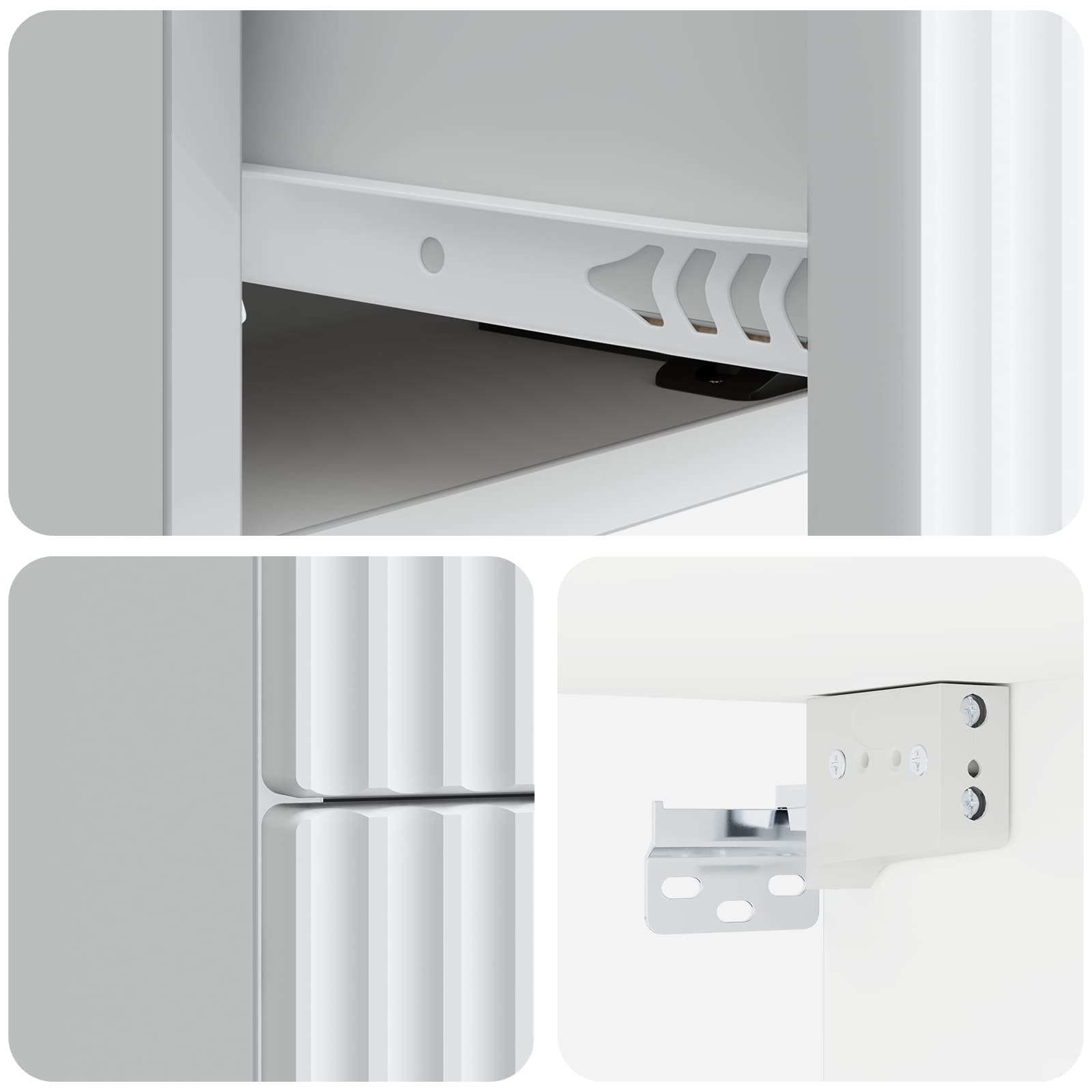 Τοίχου Κρεμαστό Κομοδίνο 2 pcs Λευκό 33 x 34,5 x 40 εκ - Pakobazaar