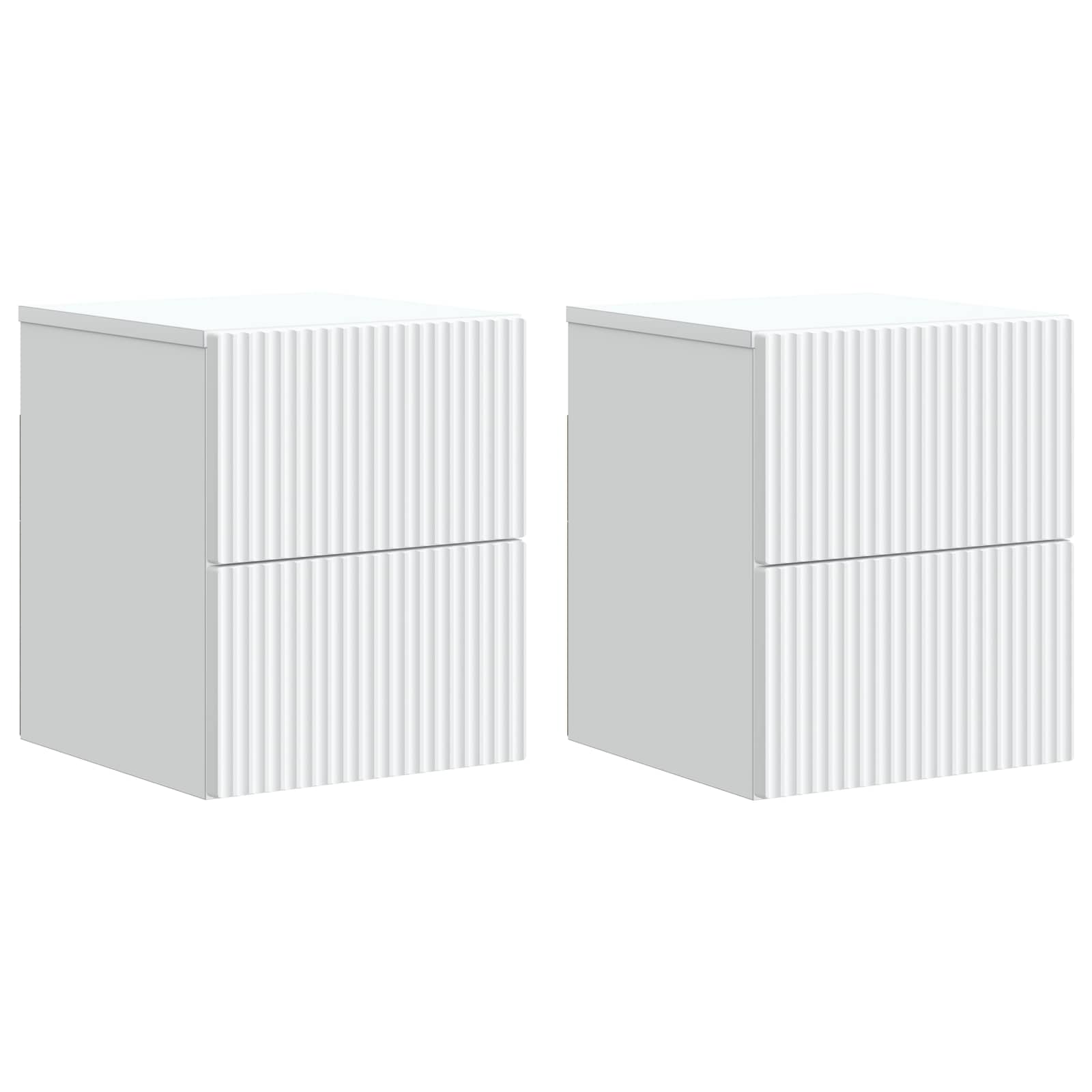 Τοίχου Κρεμαστό Κομοδίνο 2 pcs Λευκό 33 x 34,5 x 40 εκ - Pakobazaar