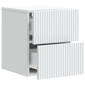 Τοίχου Κρεμαστό Κομοδίνο 2 pcs Λευκό 33 x 34,5 x 40 εκ - Pakobazaar
