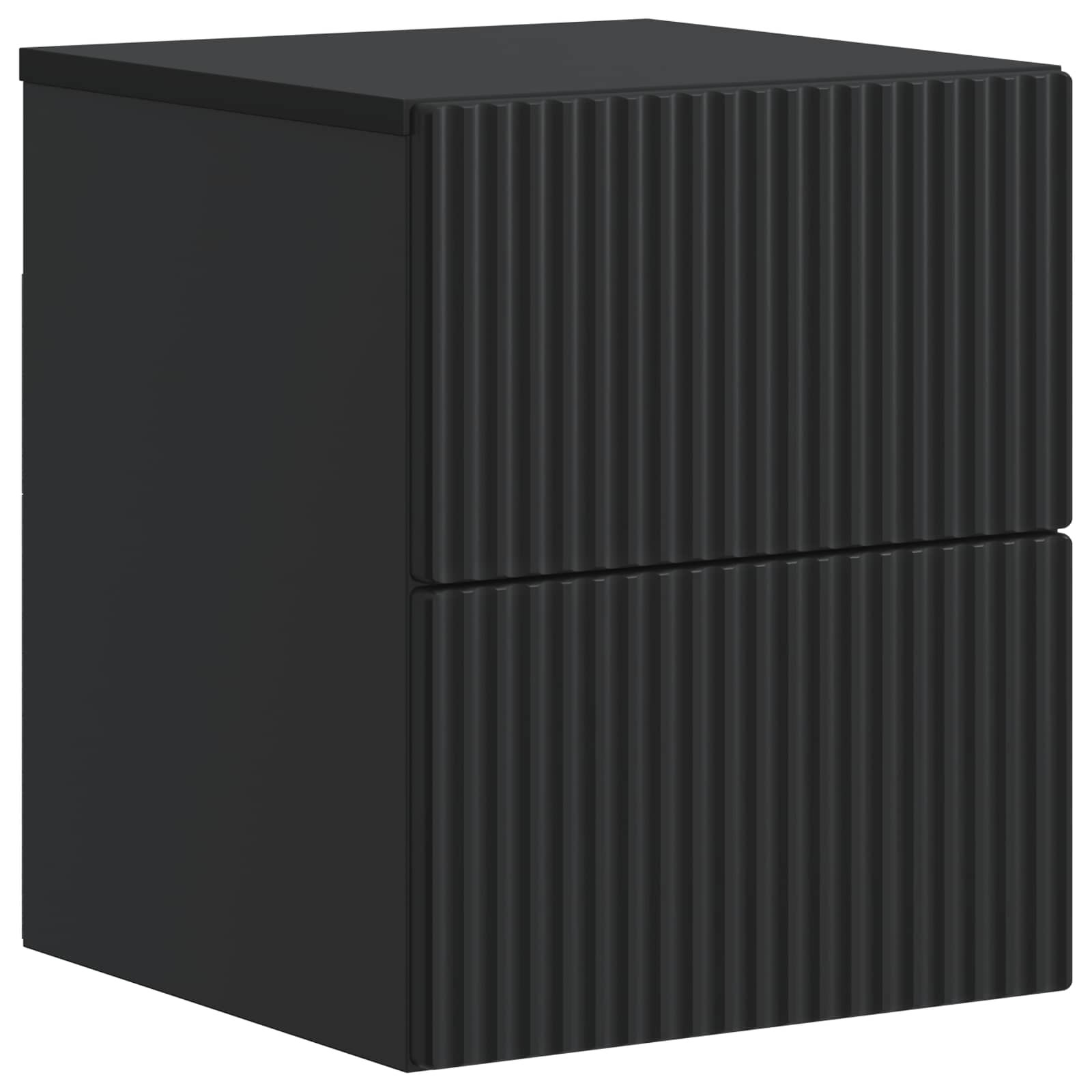 Τοίχου Κρεμαστό Κομοδίνο 2 pcs Μαύρο 33 x 34,5 x 40 εκ - Pakobazaar