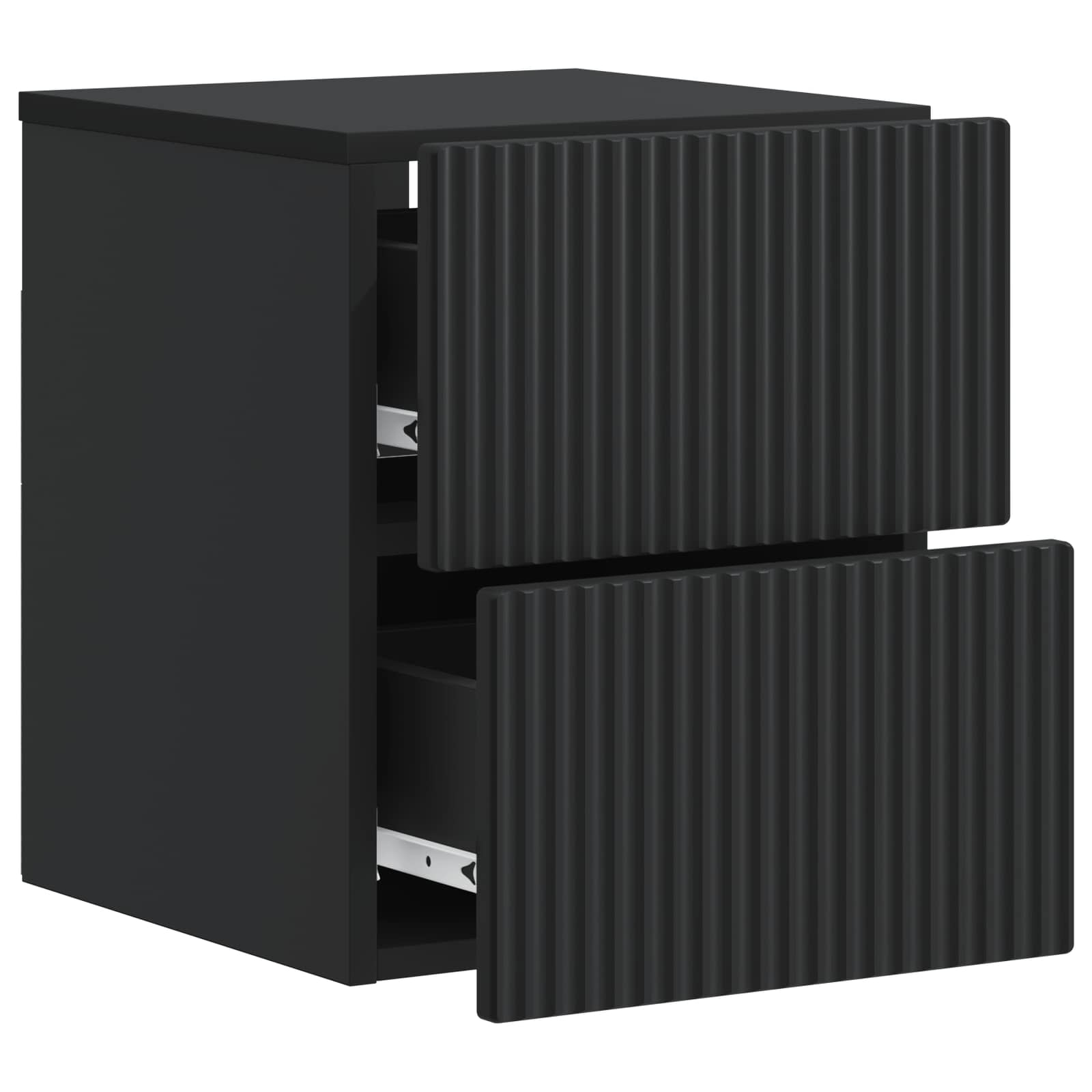 Τοίχου Κρεμαστό Κομοδίνο 2 pcs Μαύρο 33 x 34,5 x 40 εκ - Pakobazaar