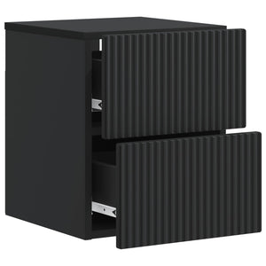 Τοίχου Κρεμαστό Κομοδίνο 2 pcs Μαύρο 33 x 34,5 x 40 εκ - Pakobazaar