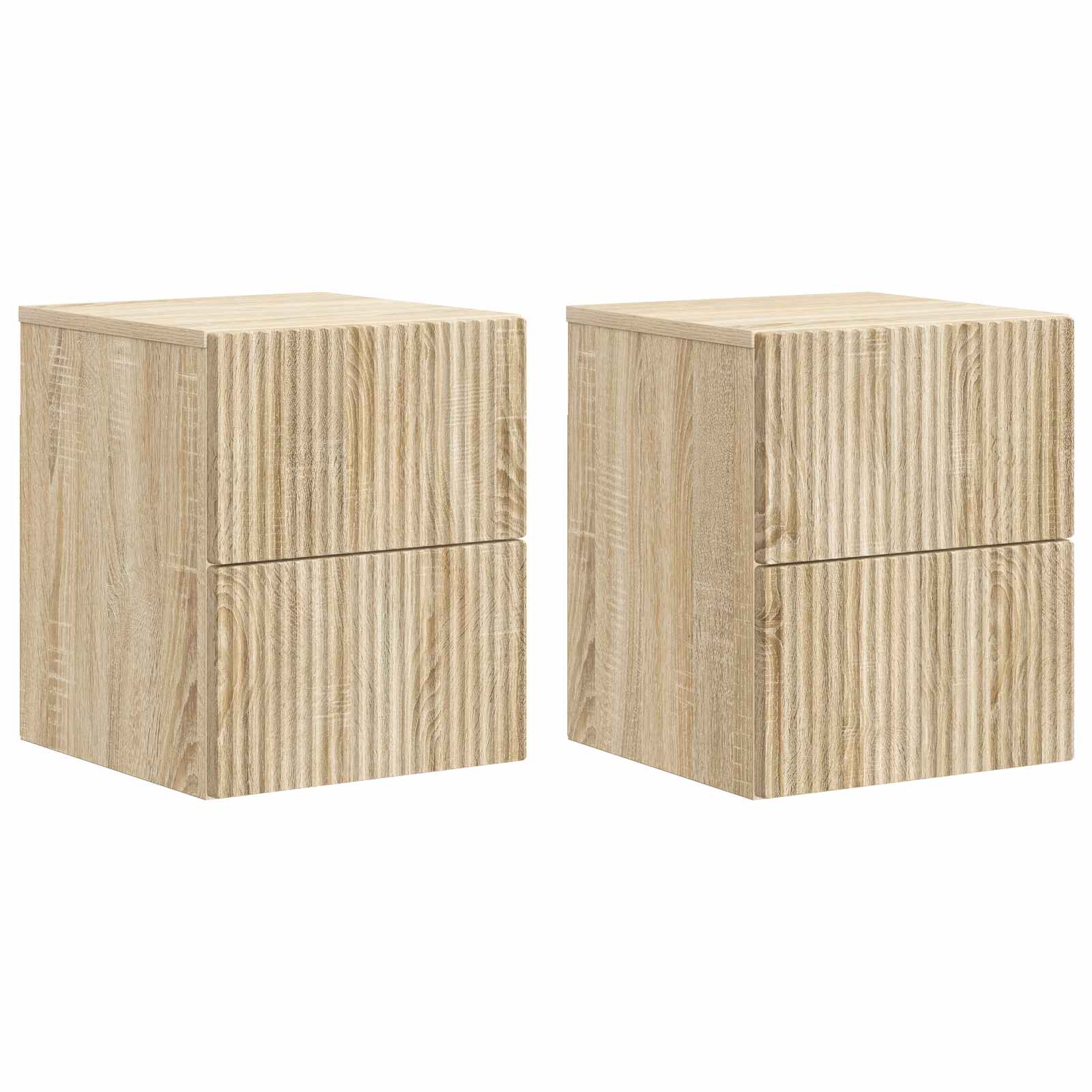 Τοίχου Κρεμαστό Κομοδίνο 2 pcs Sonoma Δρυς 33 x 34,5 x 40 εκ - Pakobazaar