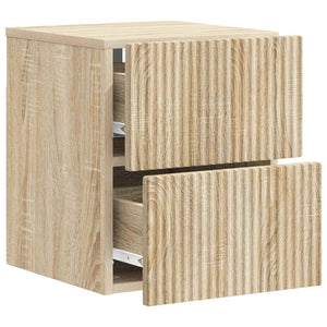 Τοίχου Κρεμαστό Κομοδίνο 2 pcs Sonoma Δρυς 33 x 34,5 x 40 εκ - Pakobazaar