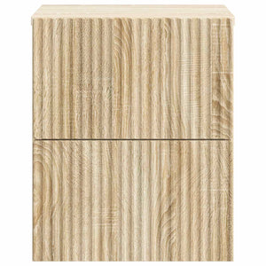 Τοίχου Κρεμαστό Κομοδίνο 2 pcs Sonoma Δρυς 33 x 34,5 x 40 εκ - Pakobazaar