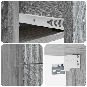 Τοίχου Κρεμαστό Κομοδίνο Γκρι Sonoma 33 x 34,5 x 40 εκ - Pakobazaar