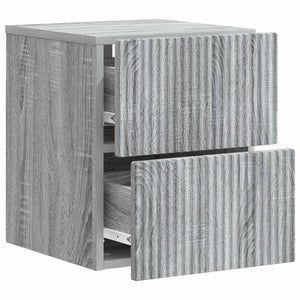Τοίχου Κρεμαστό Κομοδίνο 2 pcs Γκρι Sonoma 33 x 34,5 x 40 εκ - Pakobazaar