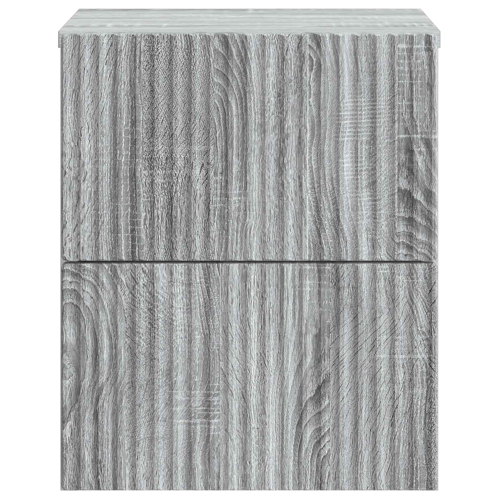 Τοίχου Κρεμαστό Κομοδίνο 2 pcs Γκρι Sonoma 33 x 34,5 x 40 εκ - Pakobazaar