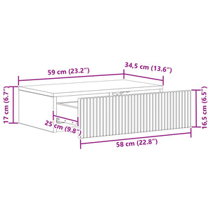 Τραπεζάκι Τοίχου Καπνισμένο Ξύλο Δρυός 59 x 34,5 x 17 εκ. - Pakobazaar