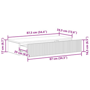 Τραπεζάκι Τοίχου Γκρι Sonoma 87,5 x 34,5 x 17 εκ. - Pakobazaar