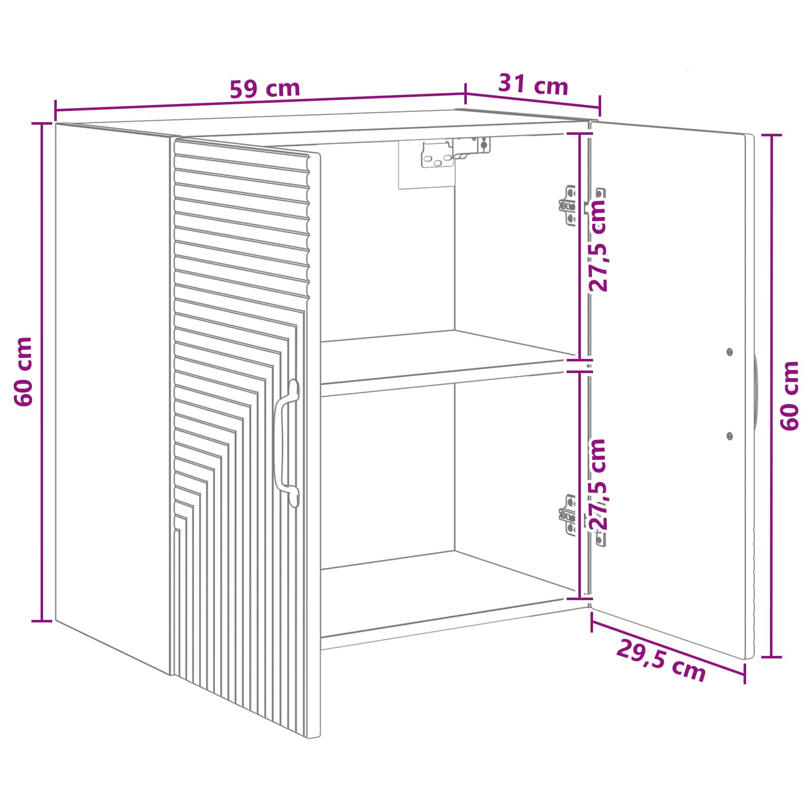Τοίχου Ντουλάπα Sonoma Δρυς 59 x 31 x 60 εκ Επεξεργασμένο Ξύλο - Pakobazaar